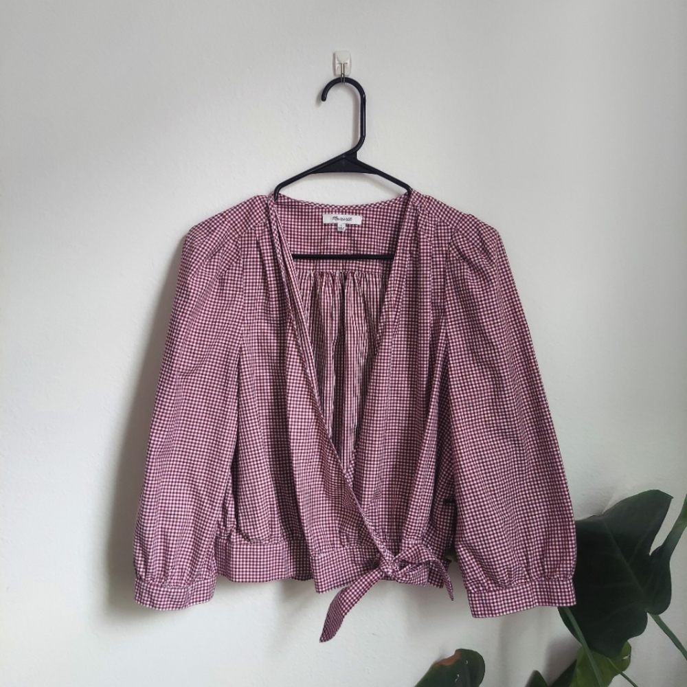 Madewell size L gingham blouse